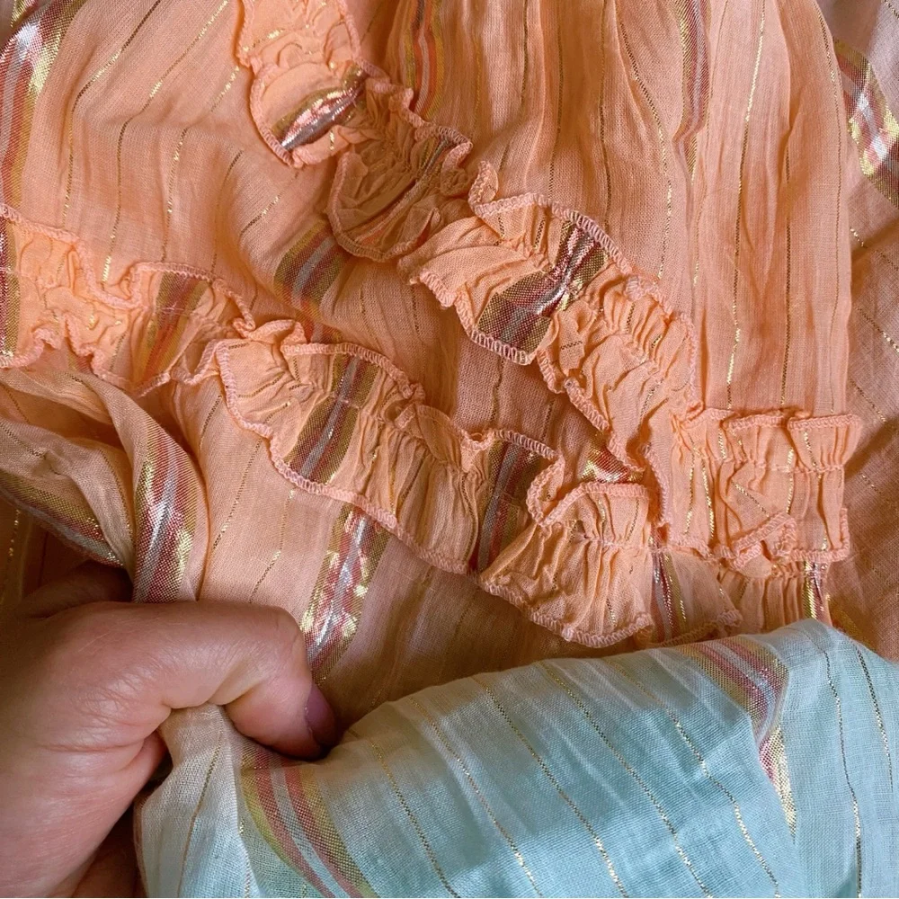 🩵 MISS JUNE PEACH BLUE OMBRÉ COLLARED LOOSE FIT MINI DRESS! (no belt) - Picture 11 of 16